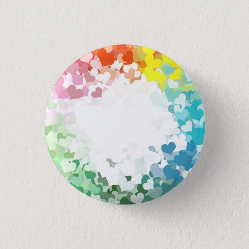 Hearts Abstract Yellow Orange Blue Green Pink Red Button