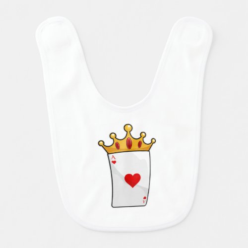 Hearts Ace with Queen Crown Baby Bib