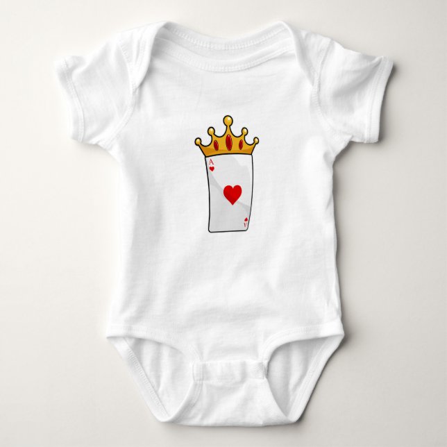 Hearts Ace with Queen Crown Baby Bodysuit (Front)