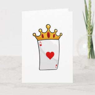 Hearts Ace with Queen Crown Card
