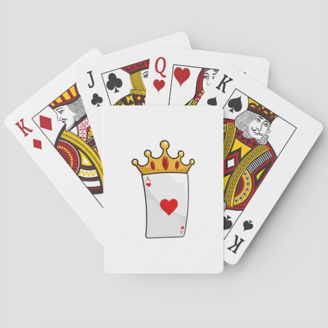 Hearts Ace with Queen Crown Poker Cards (Back)