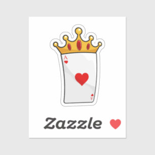 Hearts Ace with Queen Crown Sticker