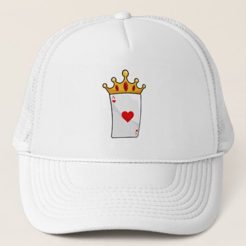 Hearts Ace with Queen Crown Trucker Hat