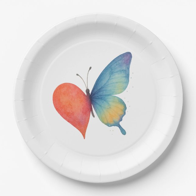 Heart's aflutter  paper plates (Front)