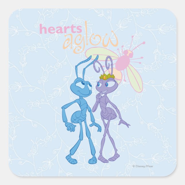 Hearts Aglow Square Sticker (Front)