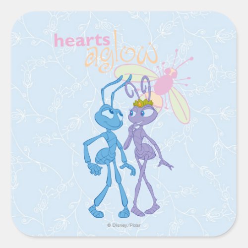 Hearts Aglow Square Sticker