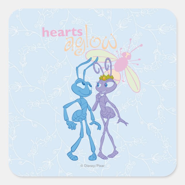 Hearts Aglow Square Sticker (Front)