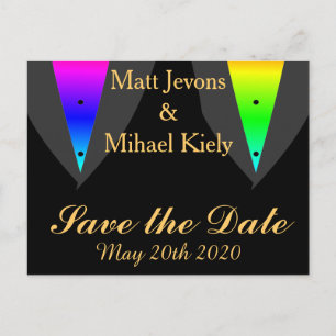 Hearts Aglow with Pride Gay Wedding Announcement