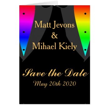 Hearts Aglow With Pride Gay Wedding Save The Date by AGayMarriage at Zazzle