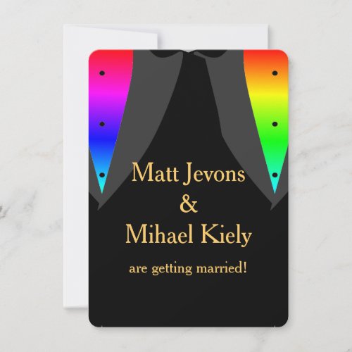 Hearts Aglow with Pride Gay Wedding Save The Date Invitation
