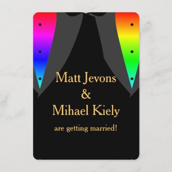 Hearts Aglow With Pride Gay Wedding Save The Date Invitation by AGayMarriage at Zazzle
