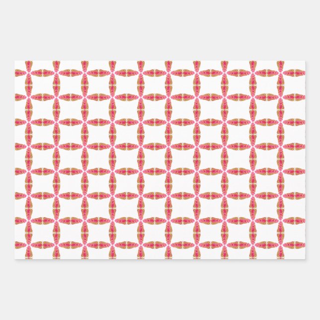 Hearts Aligned Wrapping Paper Sheets (Front)