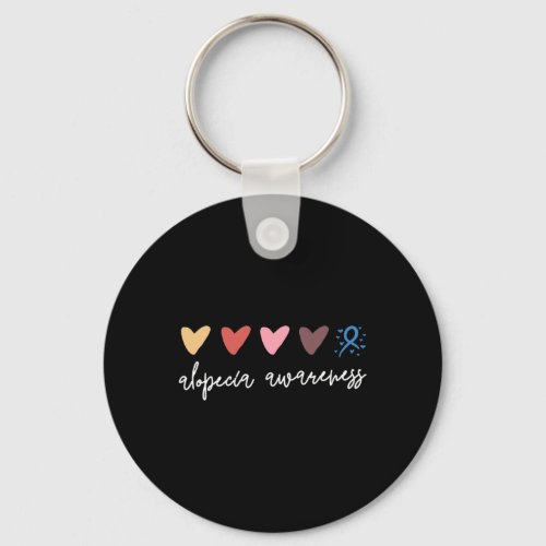 Hearts Alopecia Awareness 1  Keychain