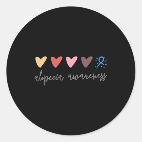 Hearts Alopecia Awareness  Classic Round Sticker