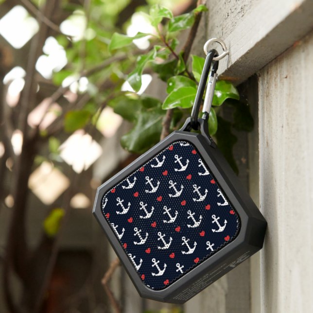Hearts And Anchors Pattern Bluetooth Speaker (Inisitu)