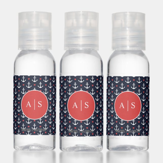 Hearts And Anchors Pattern Hand Sanitizer (Set)