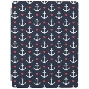 Hearts And Anchors Pattern iPad Smart Cover