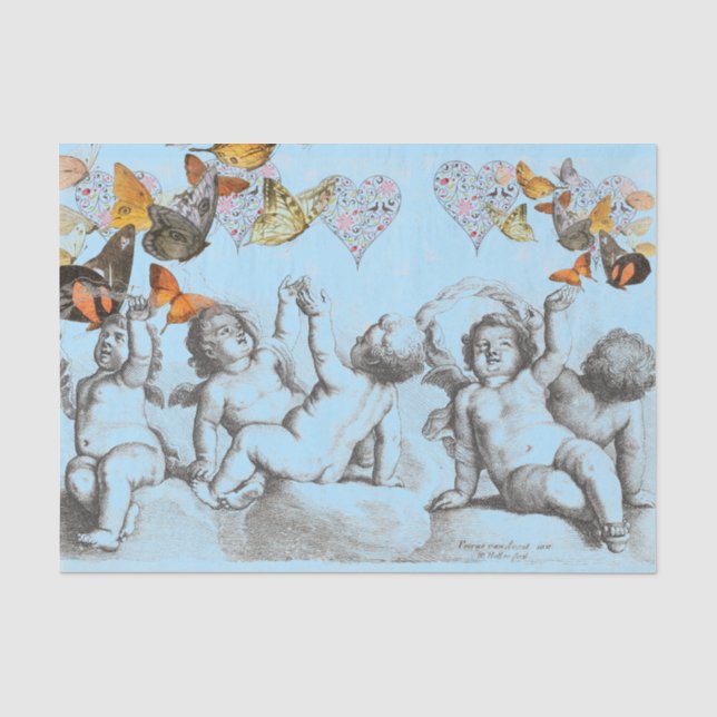 HEARTS AND ANGELS BUTTERFLY TISSUE PAPER (Front)