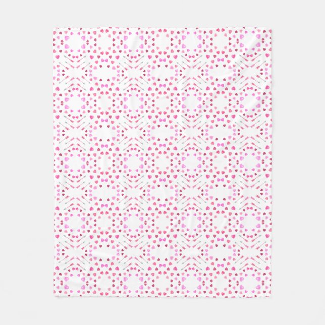 Hearts and Arrows Pattern Fleece Blanket (Front)