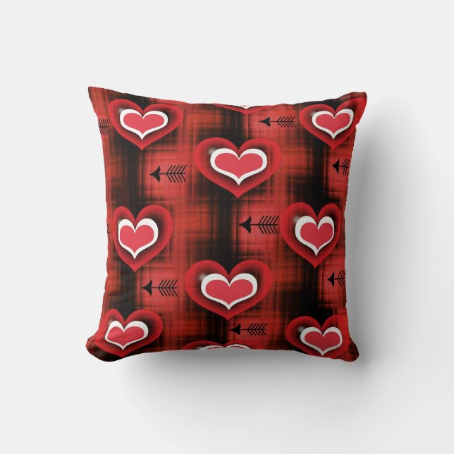 Hearts And Arrows Throw Pillow (Front)