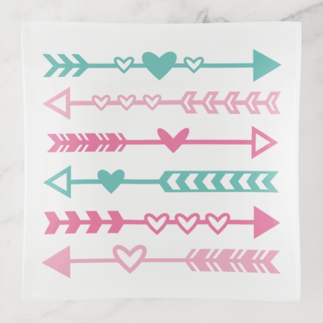 Hearts and Arrows Trinket Tray (Front)