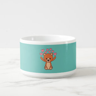 hearts and bear. bowl