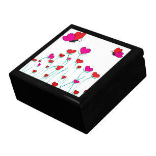 Hearts and Butterflies Valentine Love Keepsake Box