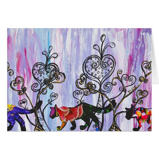 Hearts and Cats Card (Front Horizontal)