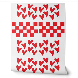 Hearts and Checkers squares Wallpaper