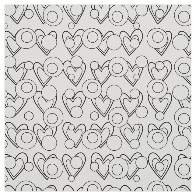 Hearts and Circles Fabric (Swatch)