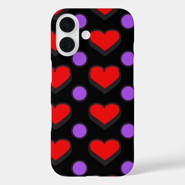 Hearts and circles Pattern Case-Mate iPhone Case (Back)