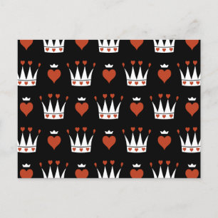Hearts and Crowns Motif Postcard