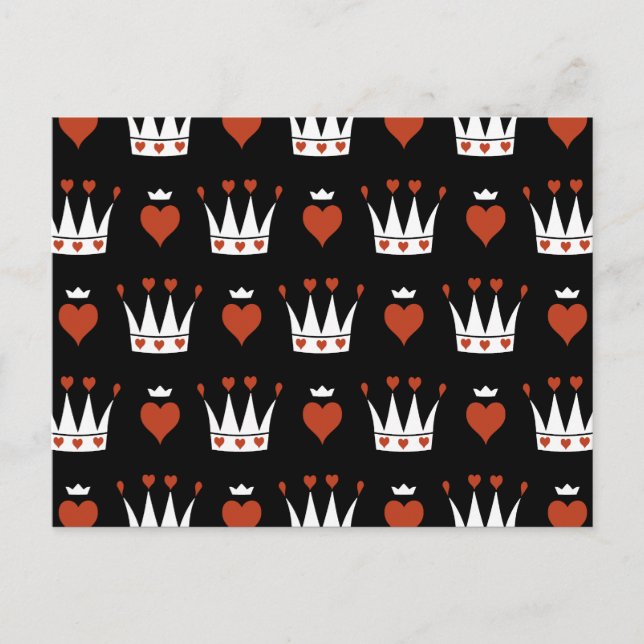 Hearts and Crowns Motif Postcard (Front)
