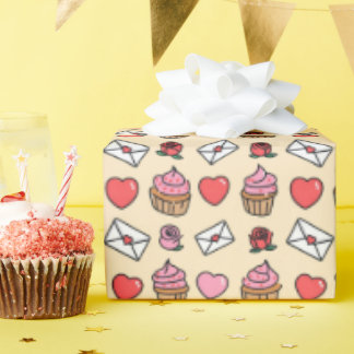 Hearts and Cupcakes Wrapping Paper