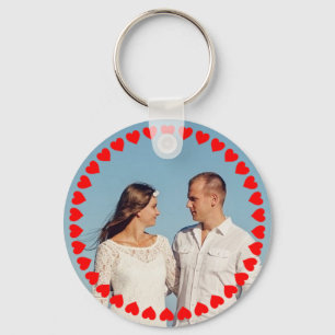 Hearts and Custom Photo Keychain