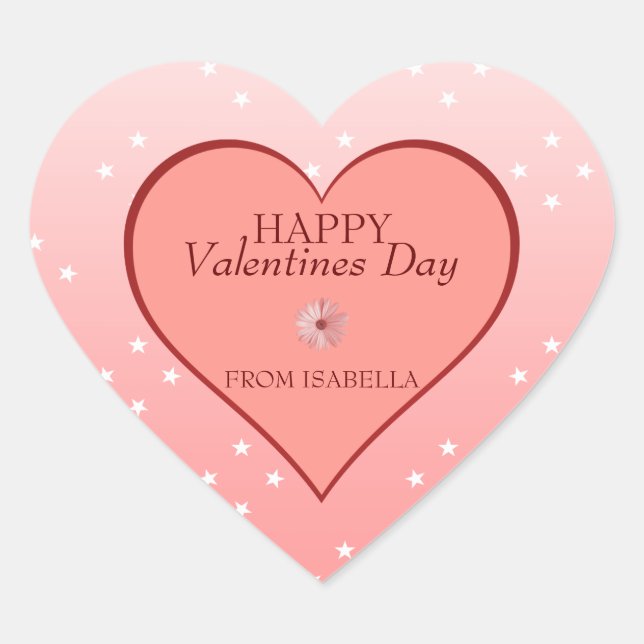 Hearts And Daisy Heart Sticker (Front)