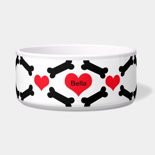 Hearts And Dog Bones Bowl (Front)