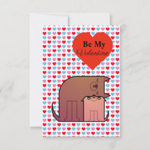Hearts And Dog Couple Valentine Card
