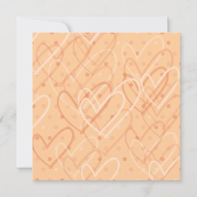 Hearts and dots background, invitation (Front)