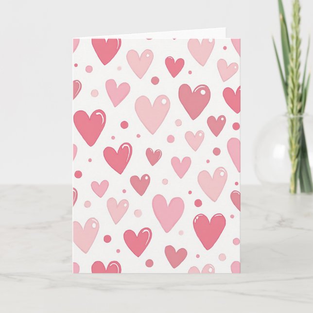 Hearts And Dots Love Card (Front)