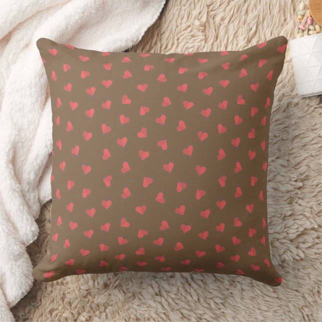 Hearts and Dots Throw Pillow (Blanket)