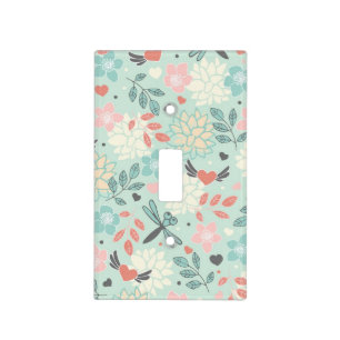 Hearts and Dragonflies Pretty Floral Light Switch Cover