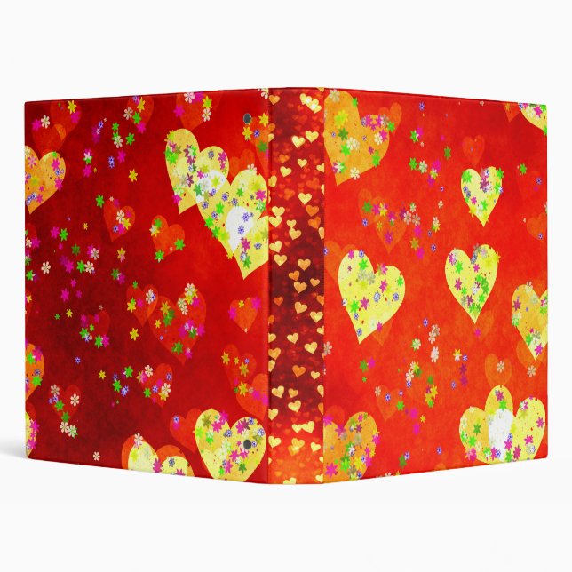 Hearts and flowers 3 ring binder (Background)