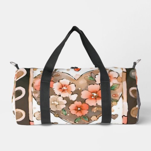 Hearts and Flowers Duffle Bag