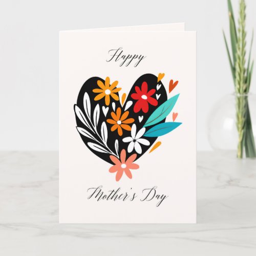 Hearts and Flowers Happy Mothers Day  Card
