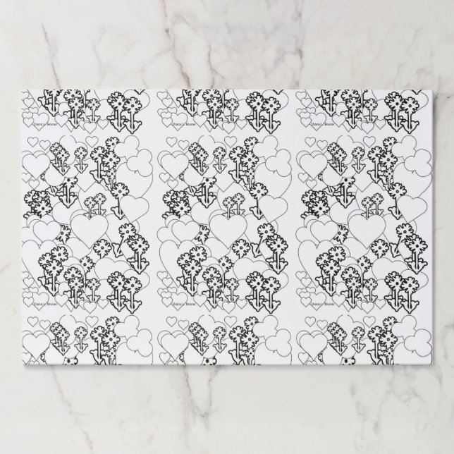 Hearts And Flowers Kids Coloring Sheets  Paper Pad (Front)