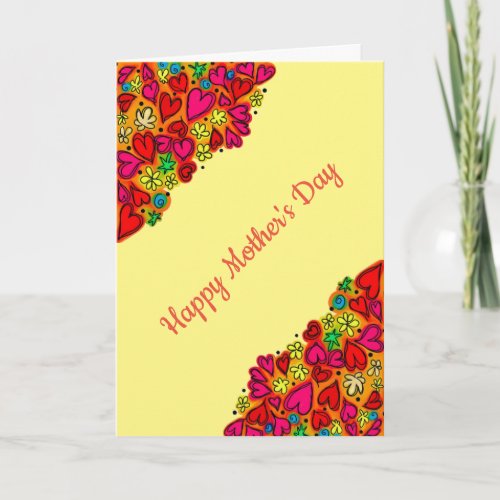Hearts and Flowers Mothers Day Card