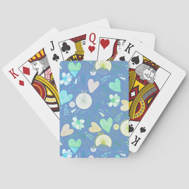 Hearts And Flowers Poker Cards (Back)