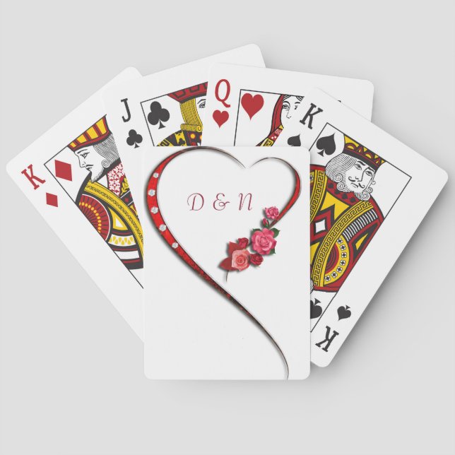 Hearts and flowers poker cards (Back)