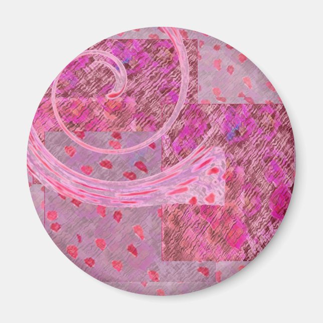 hearts and flowers swirl fridge magnet (Front)